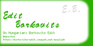 edit borkovits business card